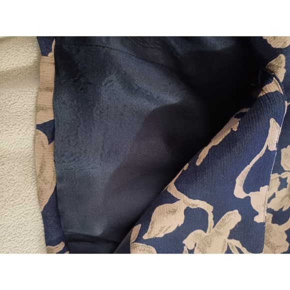 Rena Rowan for Saville womens unstructured 4 button blazer top floral blue tan - Picture 10 of 10